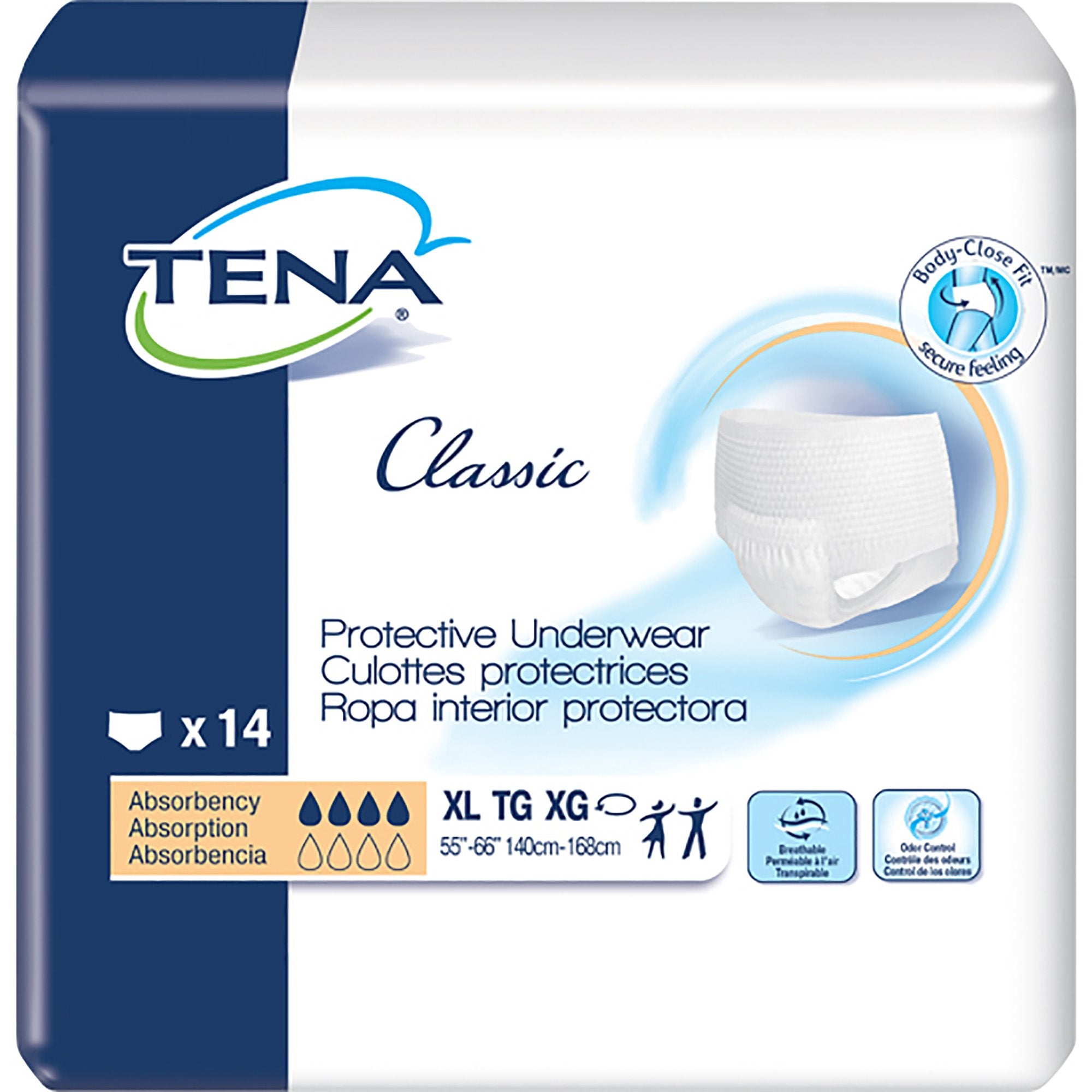 Essity HMS North America Inc Tena Classic Absorbent Underwear, Extra Large (56/CS) 