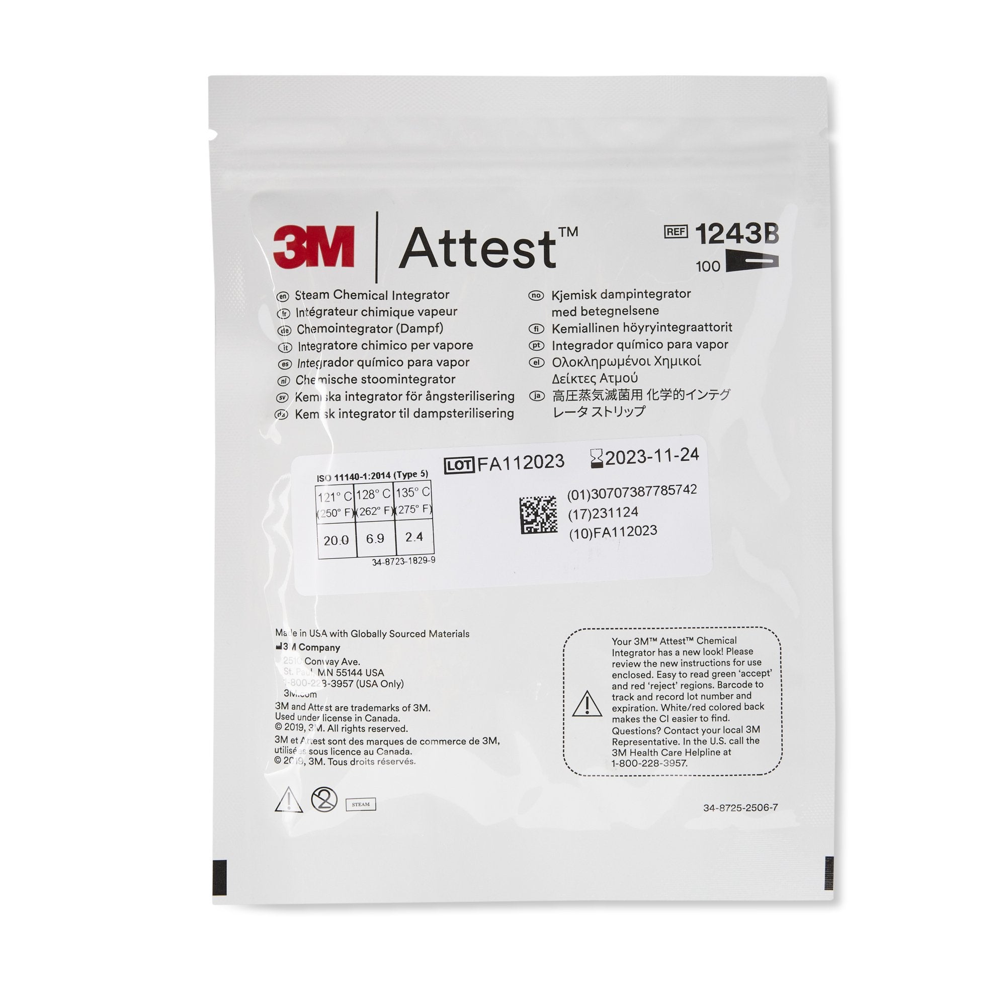 Solventum Corporation 3M Attest Sterilization Chemical Integrator Strip (1000/CS) 