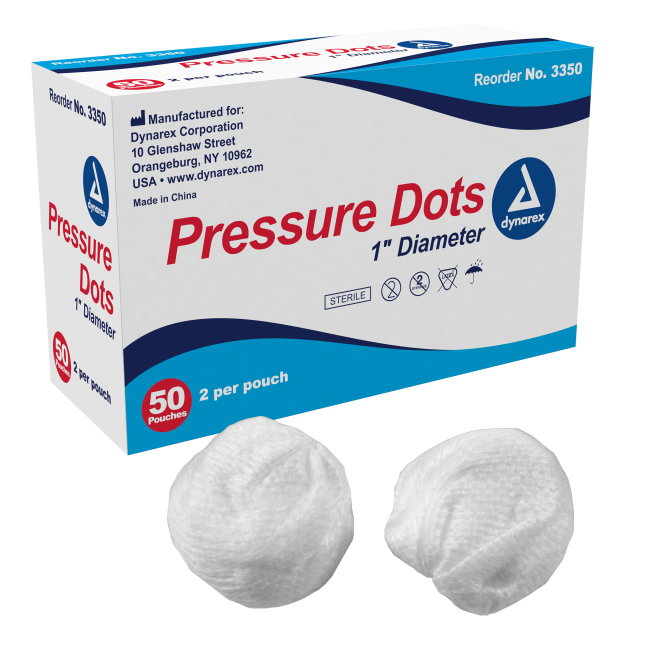 Dynarex Pressure Dot 2's - 2.5cm - 10/50(1000/cs)