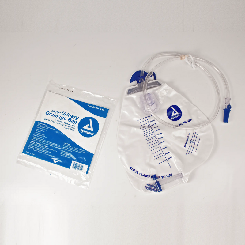 Dynarex Low Bed Urine Bag - 1200ml - 20/Cs 