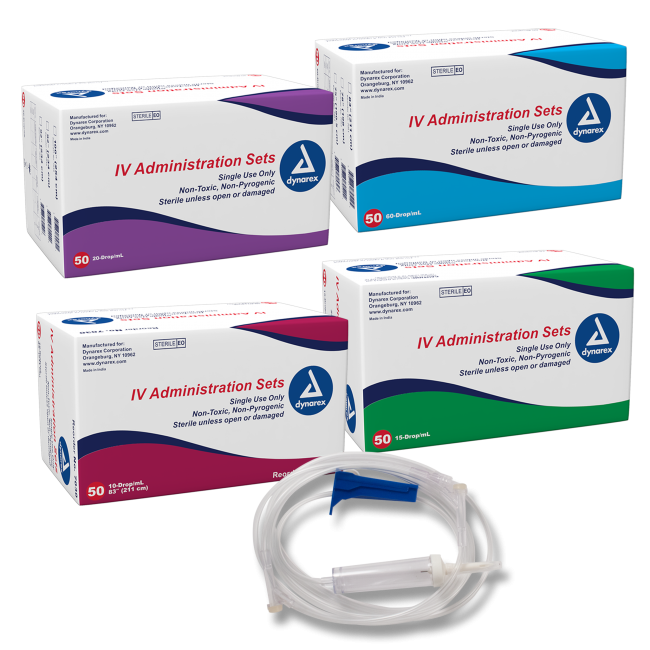 Dynarex Iv Administration Sets  IV Administration Set - 20 Drop with Regulator - 9