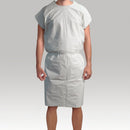 Dynarex Exam Gown  Exam Gown 3 ply T/P/T Universal (White) - 50/cs