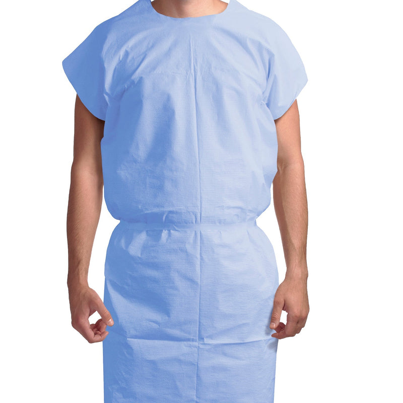 Dynarex Exam Gown  Exam Gown 3 ply T/P/T Universal (Blue) - 50/cs