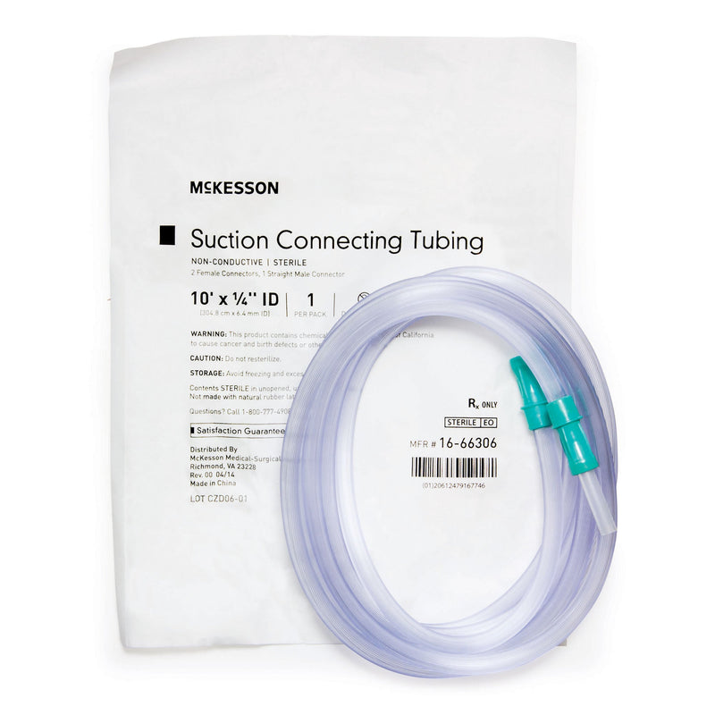 Suction Tubing McKesson Clear 1/4 Inch I.D. 10 Foot Length PVC Sterile (Case of 50)