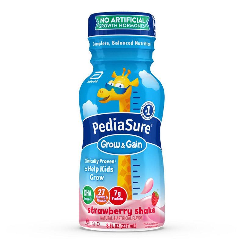 Pediatric Oral Supplement PediaSure Grow & Gain Shake Strawberry Flavor 8 oz. Bottle Liquid Calories (Case of 24)