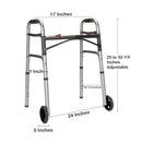 McKesson Aluminum Folding Walker, 25 – 32¼ Inch Height (Case of 4)