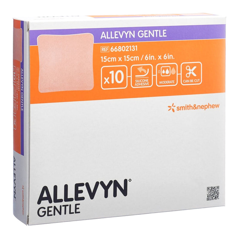 Allevyn Gentle Border Silicone Foam Dressing, 6 x 6 Inch (Case of 40)