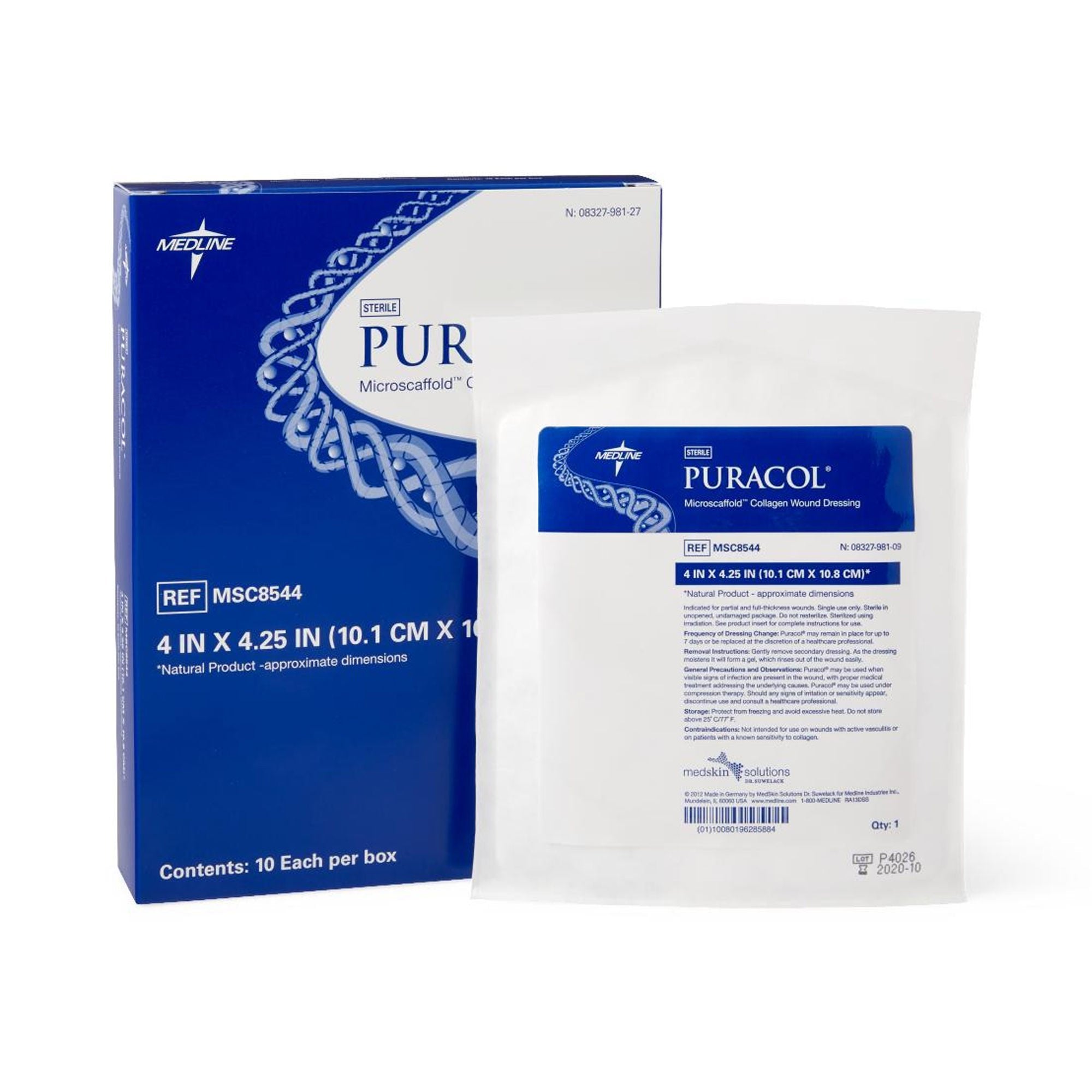 Puracol Collagen Dressing, 4 x 4¼ Inch (50/CS)