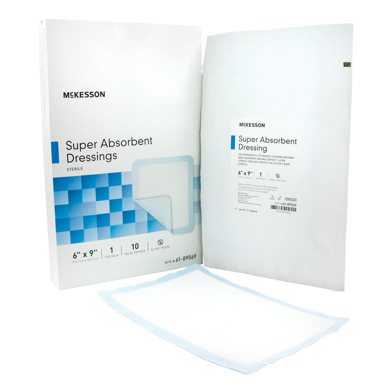 McKesson Super Absorbent Dressing, 6 x 9 Inch (Case of 50)