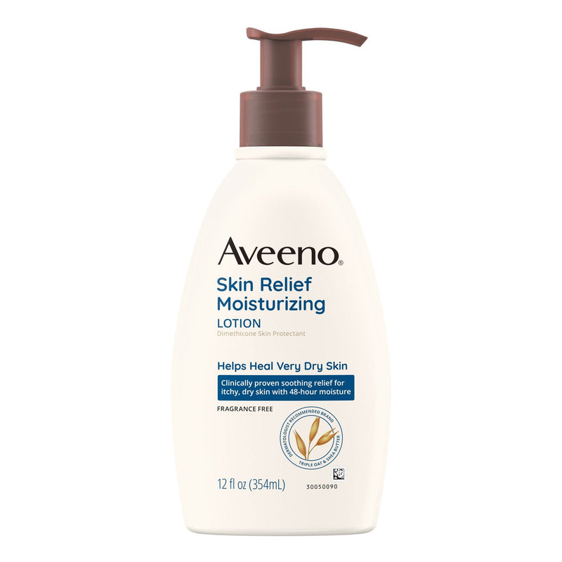 Aveeno Skin Relief Moisturizing Lotion Fragrance Free, 12-ounce Pump Bottle (Each)