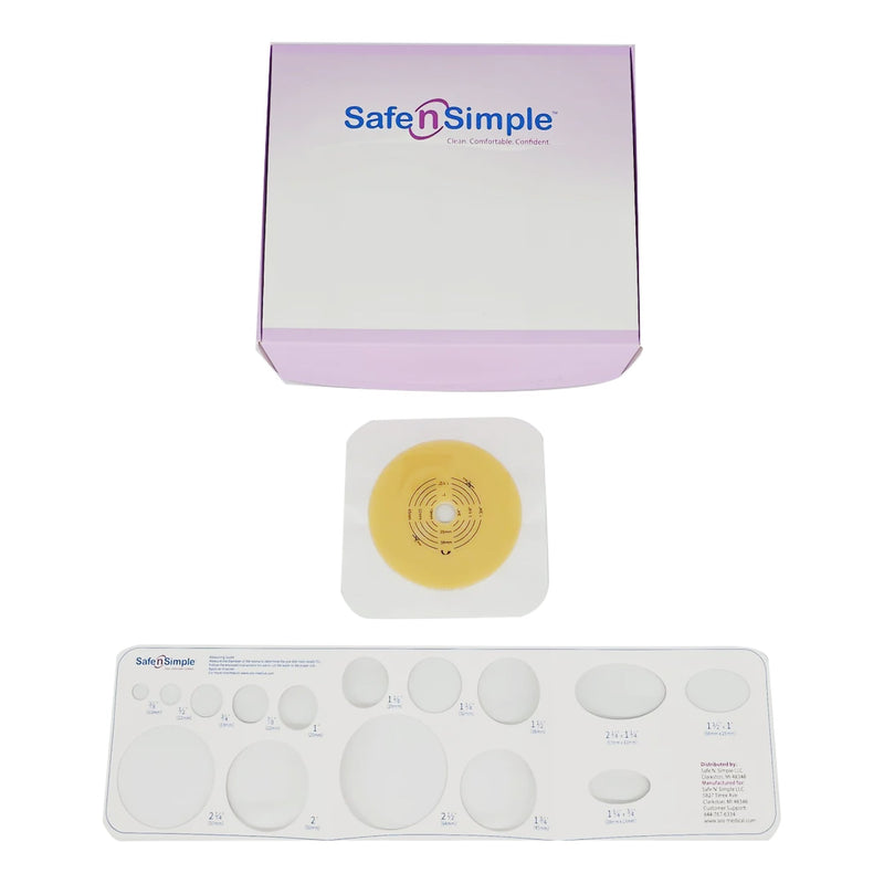 Ostomy Barrier Trim to Fit, Standard Wear Flexible Tape 57 mm Flange Red Code System Up to 1-3/4 Inch Opening 5 X 5 Inch (Case of 80)