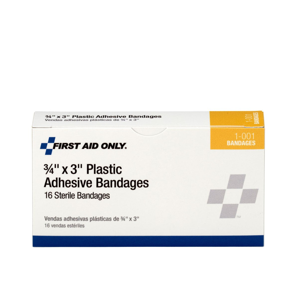 Acme United 3/4"x3" Plastic Bandages, 16/box