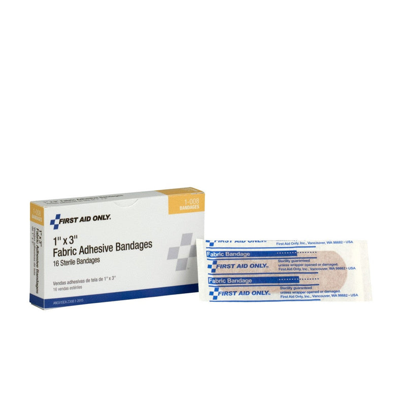 Acme United 1"x3" Fabric Bandages, 16/box