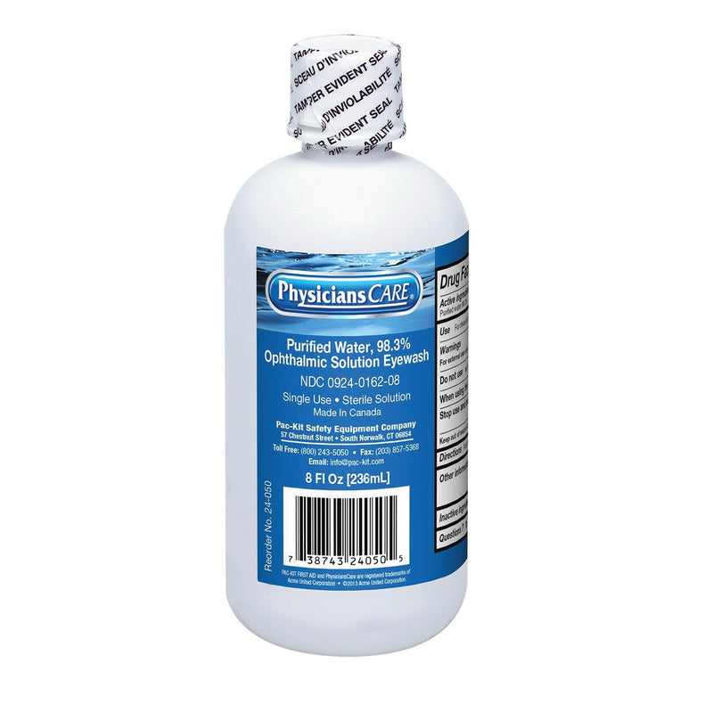 Acme United Eyewash Bottle, Screw Cap, 8 oz.