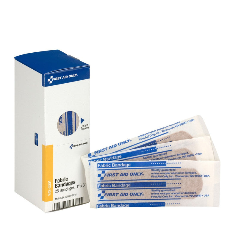 Acme United Smart Compliance Boxed Refill 1"x3" Fabric Bandages, 25/box