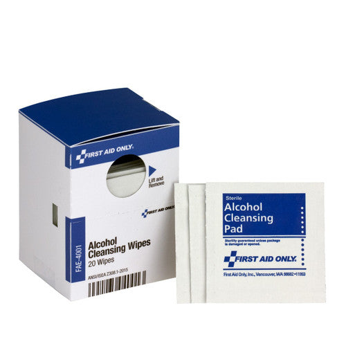 Acme United Smart Compliance Boxed Refill Alcohol Wipes, 20/box