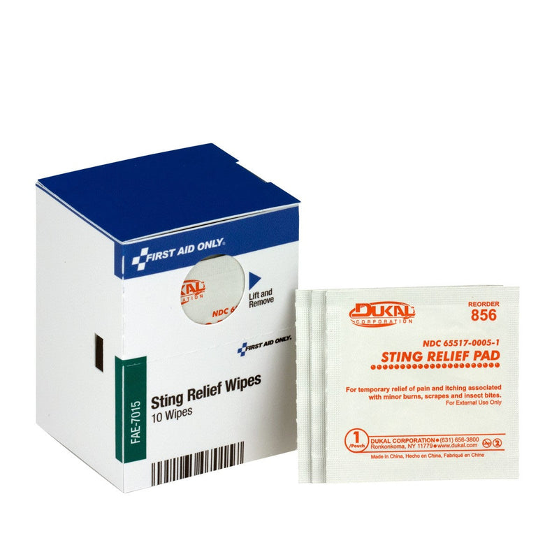 Acme United Smart Compliance Boxed Refill Sting Relief Wipes, 10/box
