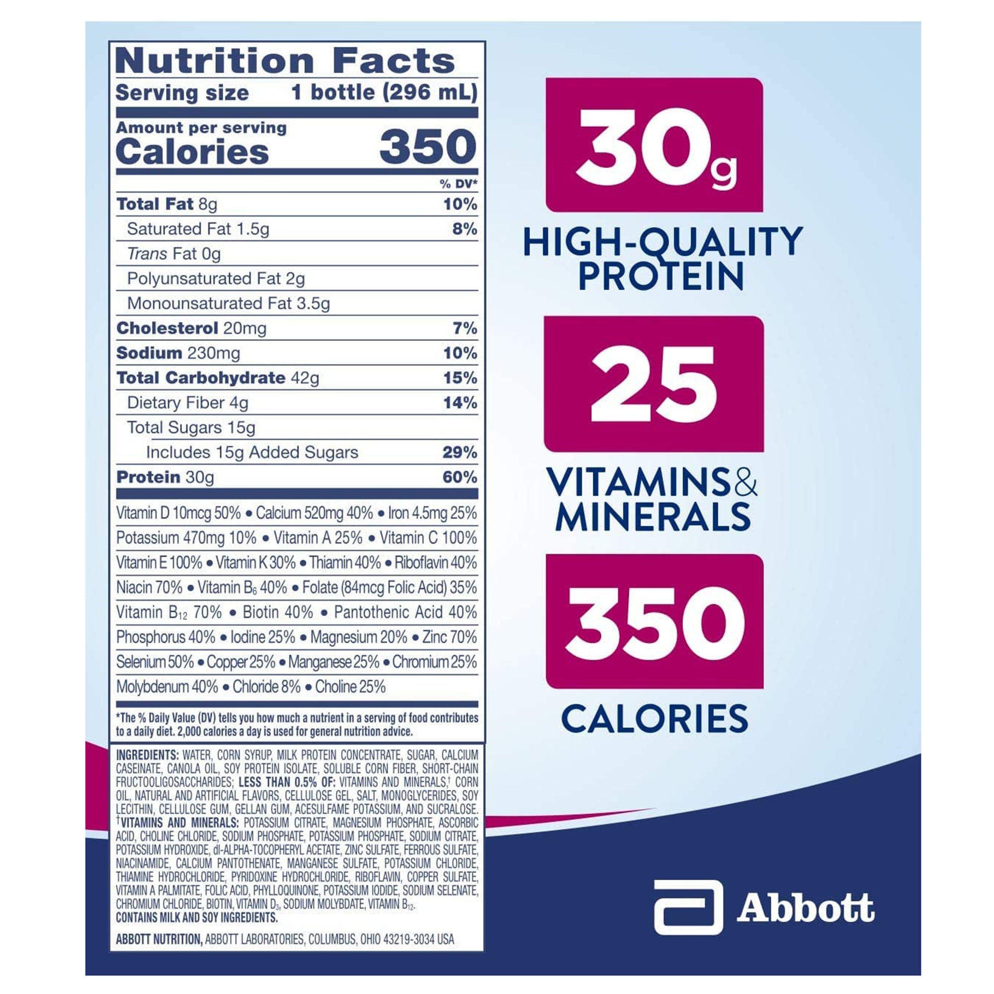 Abbott Nutrition Ensure Complete Nutrition Shake, Vanilla, 10-ounce Bottle (16/CS) 