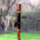 Mabis Healthcare Brazos Exotic Leather Safari Hickory Rustic Walking Stick, 55-Inch 