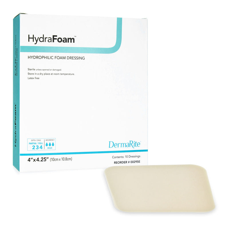 HydraFoam Nonadhesive Foam Dressing, 4 x 4.5 Inch (Box of 10)