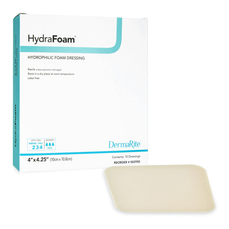 HydraFoam Nonadhesive Foam Dressing, 4 x 4.5 Inch (Box of 10) 