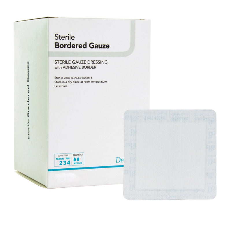Sion Brands LLC DermaRite Gauze Adhesive Dressing, White, Sterile, 4 X 8 inch (25/BX) 