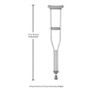 McKesson Underarm Crutches for Children 4'6" – 5'2" (Case of 8 Pairs)