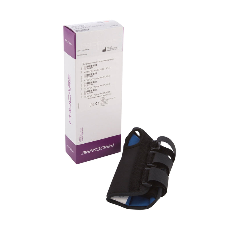DJO ProCare ComfortForm Wrist Brace with Palmar Stay, Aluminum/Foam/Lycra, Black 