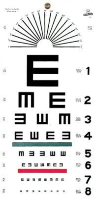 Graham-Field Illiterate/Tumbling E Eye Chart  Eye Chart, Illiterate 20' Distance, Grafco