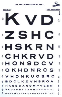 Graham-Field Eye Chart, Illum Snellen, 14X9 10' Distance,20' Equiv,Grafco 