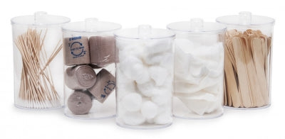 Graham-Field Plastic Sundry Jars (Set Of Five)  7"H X 4.25"D Unlabeled Clear Plastic Sundry Jars w