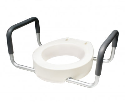 Graham-Field Deluxe Toilet Seat Riser With Removable Armrests  Round Toilet Seat Riser Retail