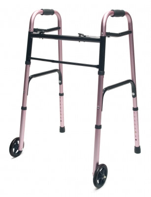 Graham-Field Lumex Colorselect Adult Walker With Wheels  Everyday Walker with Wheels Dual Release Pink Adul