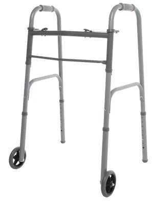 Graham-Field Folding Walker W/Wheels Dual Rel Adult, Lumex 