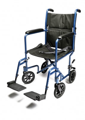 Graham-Field Aluminum Transport Chair  Lightweight Aluminum Transport Chair, 17", Blue