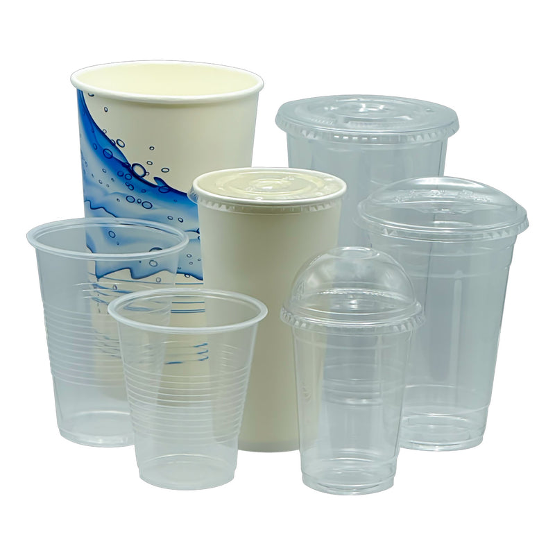 Drinking Cup Lid For 32 oz PET Cups Clear Plastic Disposable (Case of 500)