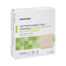 McKesson Lite Hydrocellular Foam Dressing w/ Silicone Adhesive w/o Border, 3 x 3 (Case of 200)