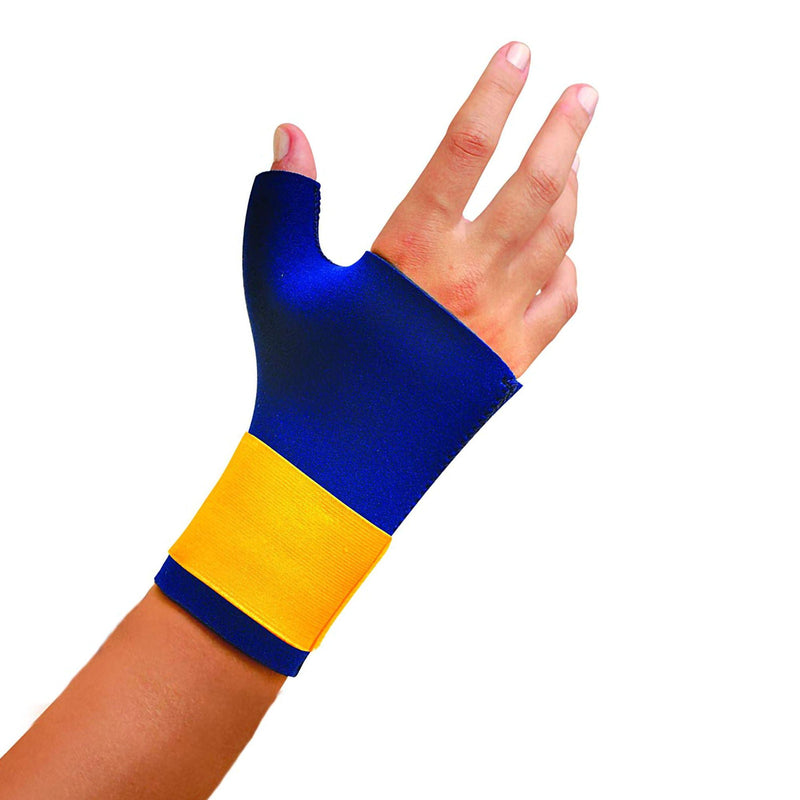 Wrist / Thumb Support Classic Neoprene / Nylon Left or Right Hand Navy Blue / Yellow Large (Each)