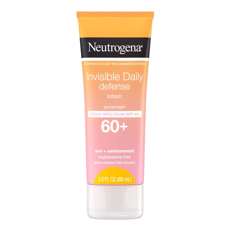 J & J Sales Neutrogena Invisible Daily Defense Sunscreen Lotion SPF 60+, 3-ounce Tube 