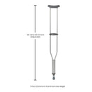McKesson Underarm Crutches for Adults 5'10" – 6'6" (Case of 8 Pairs)