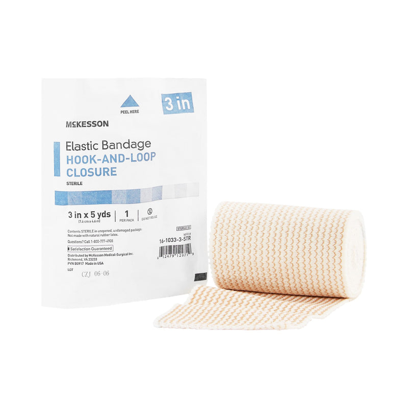 McKesson hook-and-loop closure Elastic Bandage, 3 Inch x 5 Yard (Case of 36)
