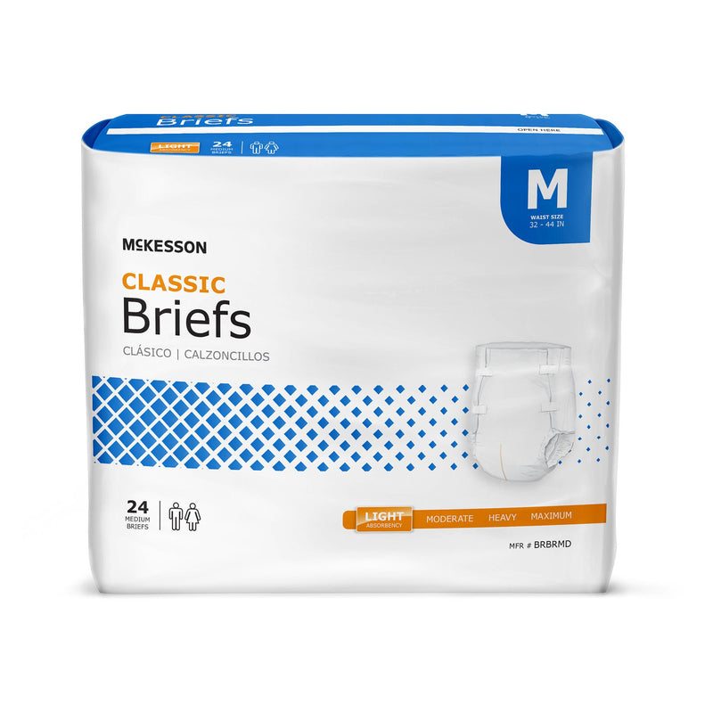 McKesson Classic Light Absorbency Incontinence Brief, Medium (Case of 96)