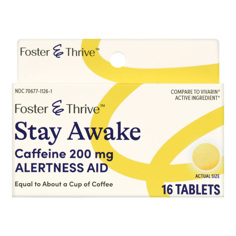 Foster & Thrive Stay Awake Caffeine 200 mg Tablets (Box of 16)