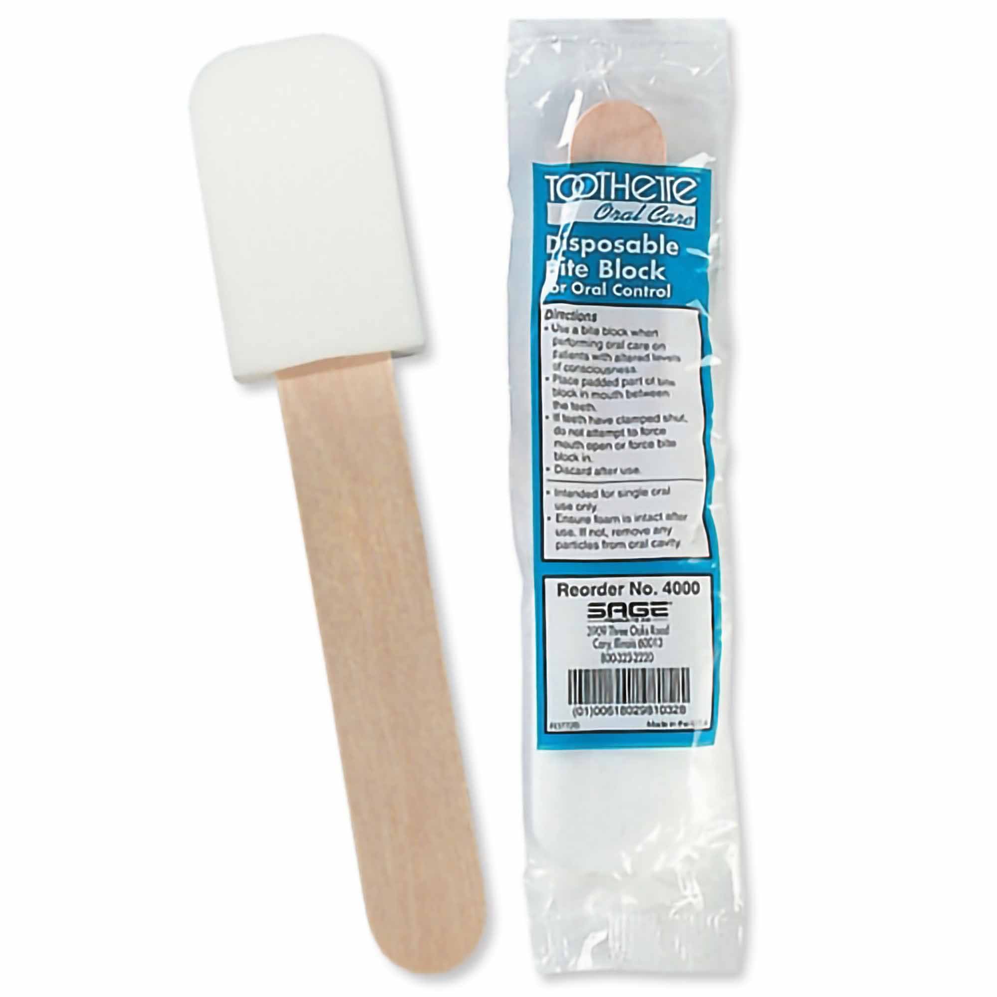 Sage Products Toothette Bite Block / Tongue Depressor (144/CS) 