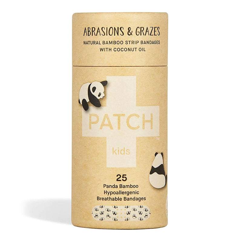 Patch Kids (Panda Design) Adhesive Strip with Coconut Oil, ¾ x 3 Inch (Carton of 25)