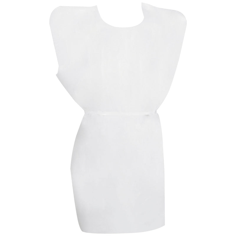 McKesson Patient Exam Gown, One Size Fits Most, White (Case of 50)
