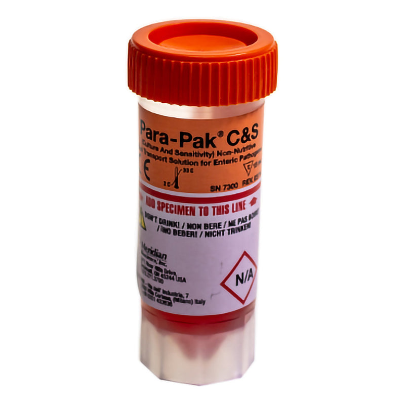 Stool Specimen Container Para-Pak Single-Vial C and S 15 mL Fill (0.5 oz.) Screw Cap with Sampling Device NonSterile 