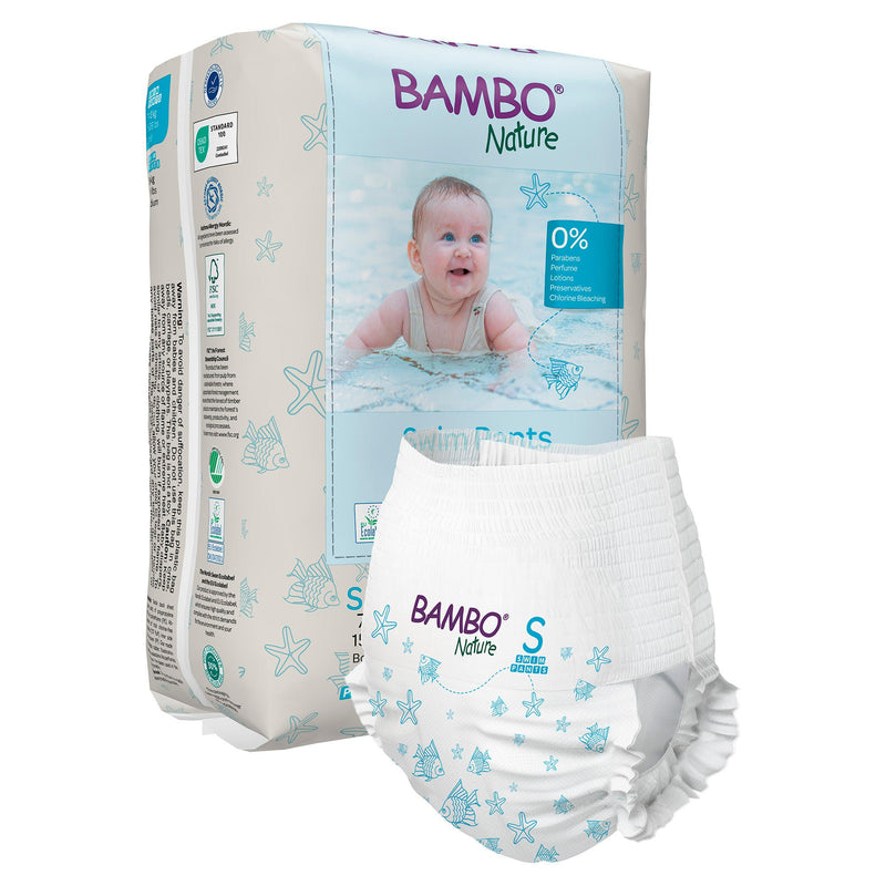 Bambo Nature Swim Pants, Small, for Babies weighing 15 to 26 lbs. (Case of 120)