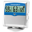 Digital Thermometer / Hygrometer with Alarm Traceable Fahrenheit / Celsius 14° to 140°F (-10° to +60°C) Solid State Sensors Free-standing / Wall Mount Battery Operated (Each)