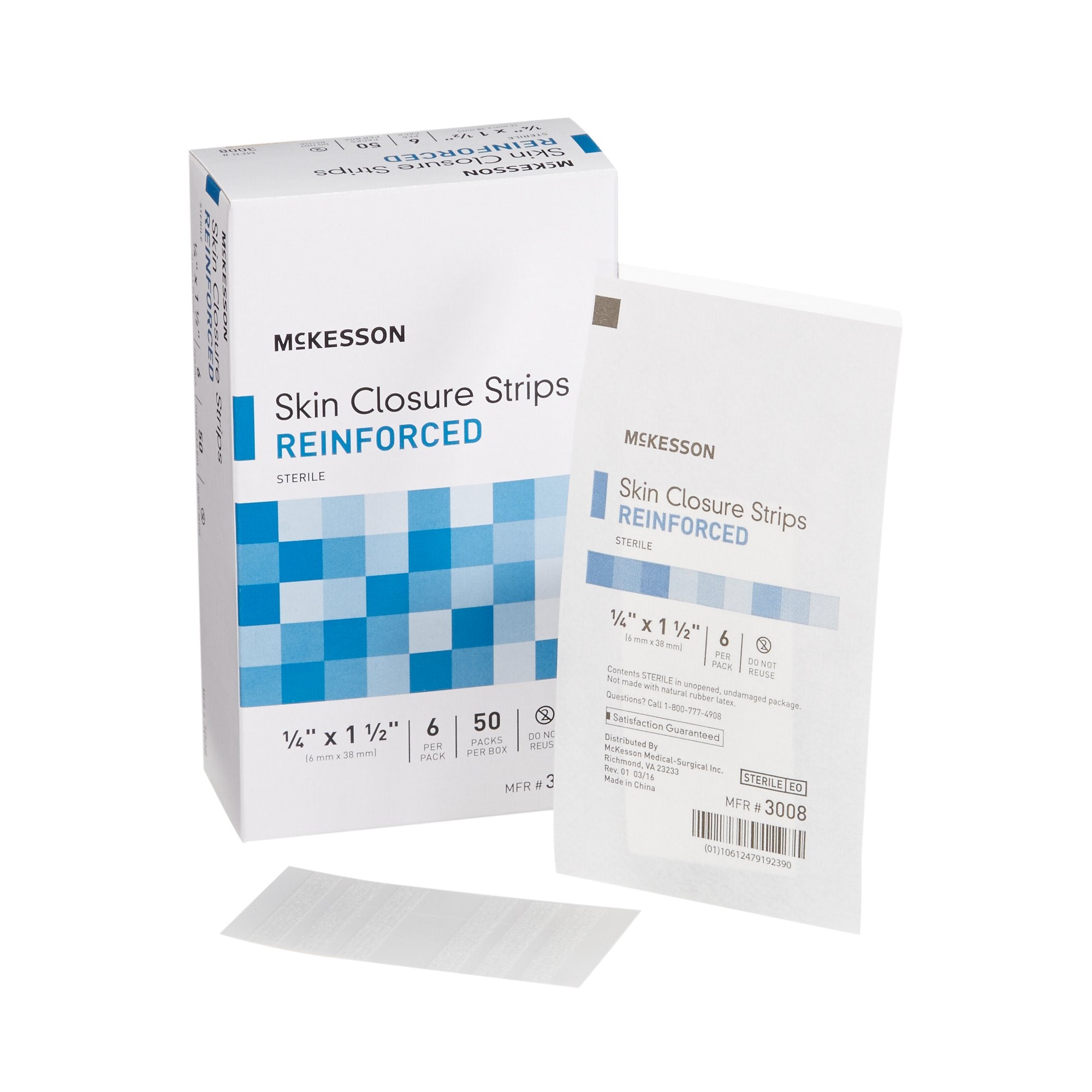 McKesson Brand McKesson Skin Closure Reinforced Strip, 0.25 x 1.5 Inch (200/CS) 
